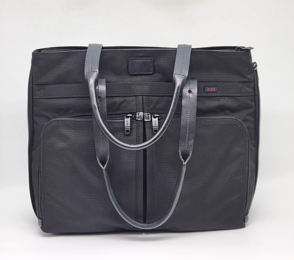 TUMI Alpha Bravo Companion Nylon Expandable Tote Laptop Bag Luggage Travel Black